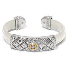 Two Tone Leather Bar Cuff Bracelet