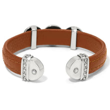 Two Tone Leather Disc Cuff Bracelet