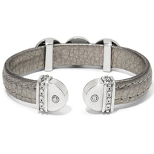 Two Tone Leather Disc Cuff Bracelet