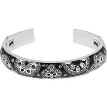 Flora Black Double Hinged Bangle Bracelet