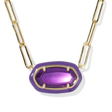 Elisa Enamel Frame Paperclip Necklace