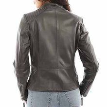 Quilted Shoulder Leather Jacket