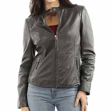 Quilted Shoulder Leather Jacket