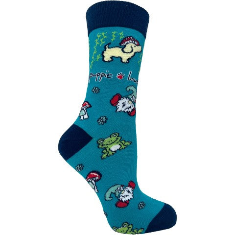 Mushroom Pup Crew Socks