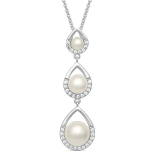 Pearl Trio Teardrop Necklace