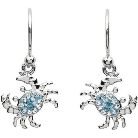 Blue Crab Drop Earrings