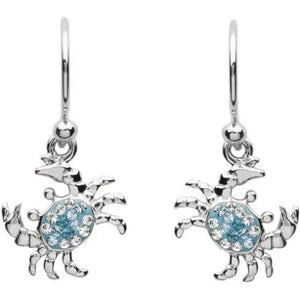 Blue Crab Drop Earrings