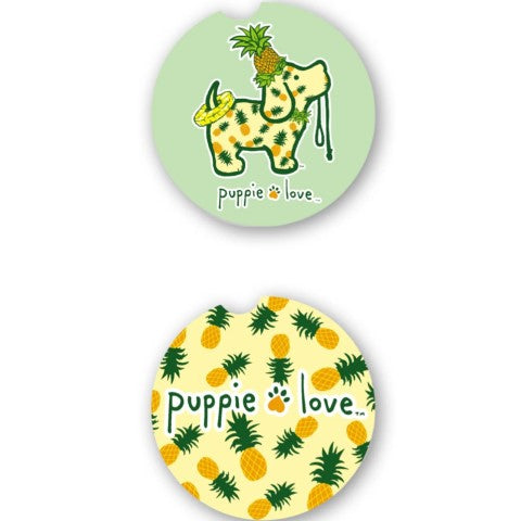 Pineapple Pup Car Coasters