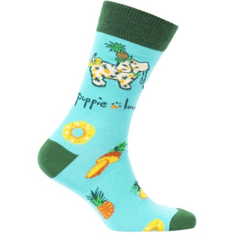 Pineapple Pup Crew Socks