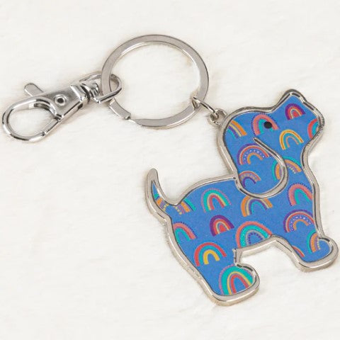 Rainbow Pup Key Ring