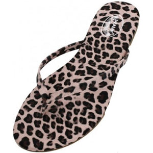 Leopard Print Flip Flops