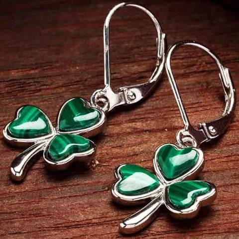 Shamrock Malachite Earrings