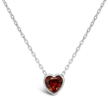 BIRTHSTONE BEZEL HEART NECKLACE