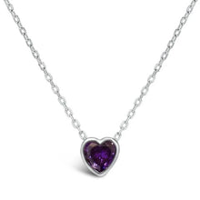 BIRTHSTONE BEZEL HEART NECKLACE