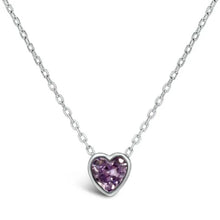 BIRTHSTONE BEZEL HEART NECKLACE