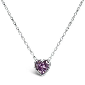 BIRTHSTONE BEZEL HEART NECKLACE