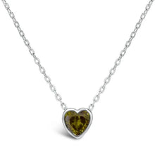 BIRTHSTONE BEZEL HEART NECKLACE