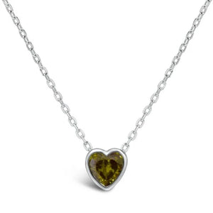 BIRTHSTONE BEZEL HEART NECKLACE