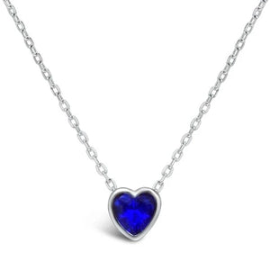 BIRTHSTONE BEZEL HEART NECKLACE