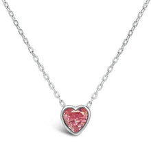 BIRTHSTONE BEZEL HEART NECKLACE