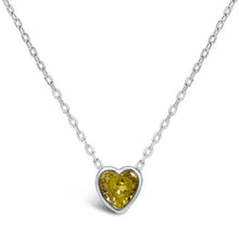 BIRTHSTONE BEZEL HEART NECKLACE