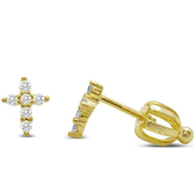 PRONG CROSS STUD EARRING