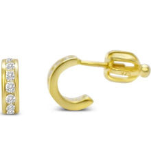 CZ HALF HOOP EARRING