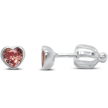 HEART CZ STUD EARRING