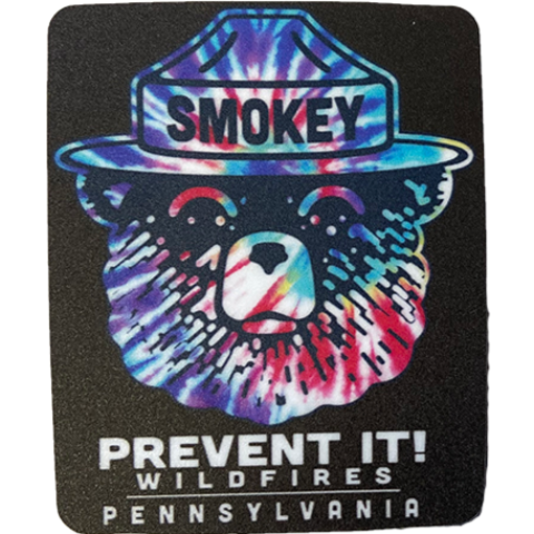 Smokey the Bear Tie Dye Stickers