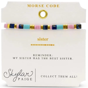 Sister Morse Code Tila Bracelet