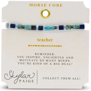 Teacher Morse Code Tila Bracelet