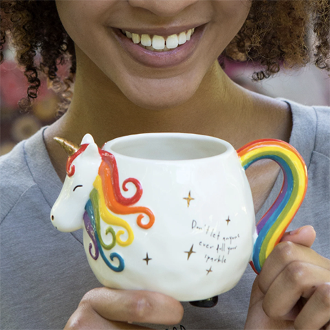 Rainbow Unicorn Folk Art Mug