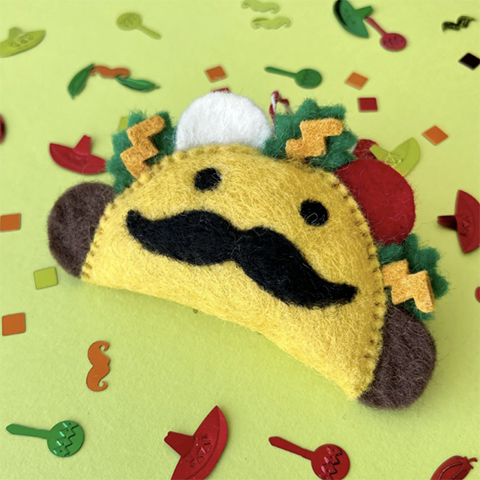 Taco Man Wool Ornament