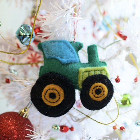 Tractor Wool Ornament