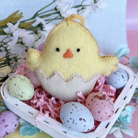 Baby Chick in Egg Embroidered Ornament