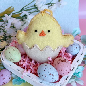 Baby Chick in Egg Embroidered Ornament