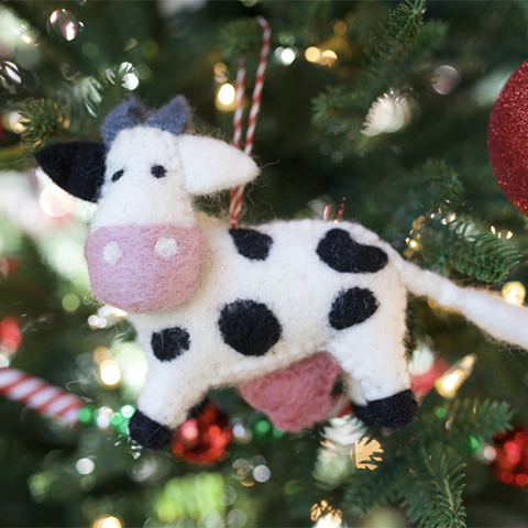 Cow Wool Ornament