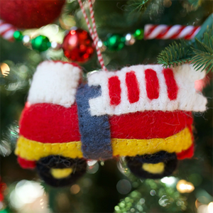 Fire Truck Wool Ornament