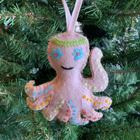 Octopus Wool Ornament