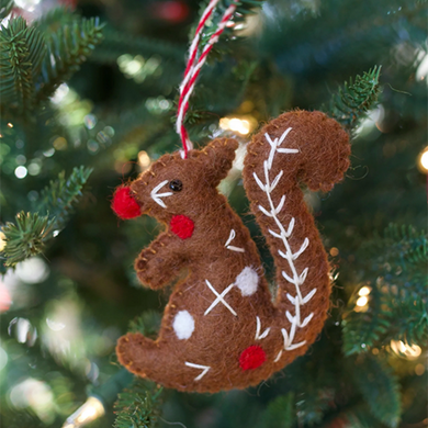 Squirrel Wool Ornament