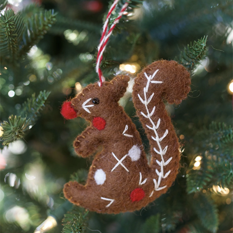 Squirrel Wool Ornament