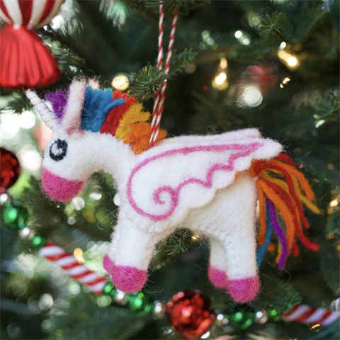 Unicorn Wool Ornament