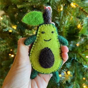 Avocado Smiling Wool Ornament