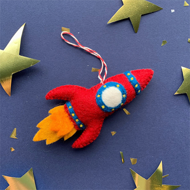 Red Rocket Wool Ornament