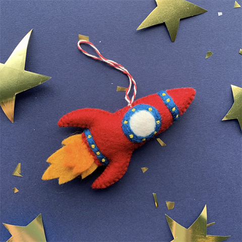 Red Rocket Wool Ornament