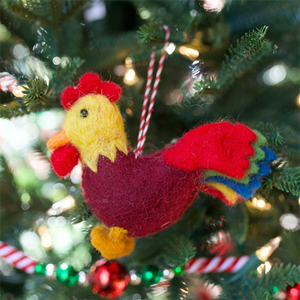 Rooster Wool Ornament