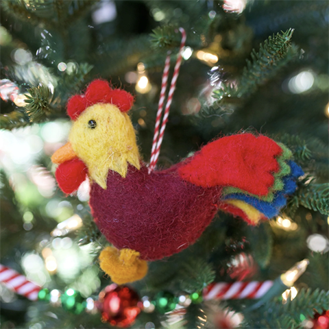 Rooster Wool Ornament