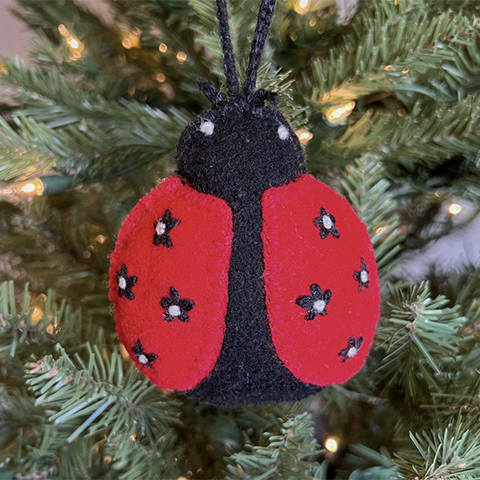 Ladybug Embroidery Ornament