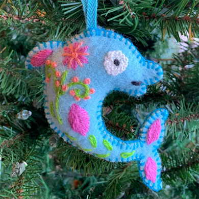 Dolphin Wool Ornament