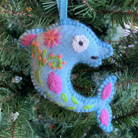 Dolphin Wool Ornament